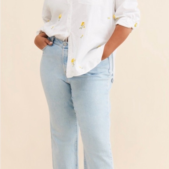 Maeve White and Yellow Floral embroidered Shirt 3X - Picture 4 of 11